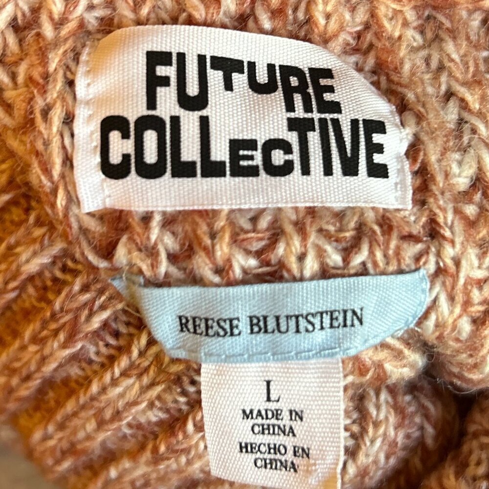 Future Collective SZL Neutral Chunky Comfy Turtleneck Sweater Academia Preppy - Picture 10 of 11